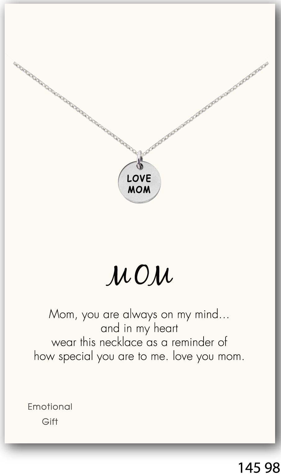 Love mom silver pendant